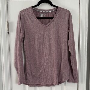 RBX Mauve V-Neck Long Sleeve Active Top Size L
